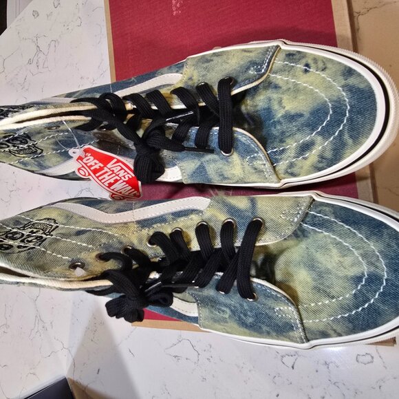 Vans Sk8-Hi Tapered Olive Denim Embroidery Skull Men's Size 12 BRAND NEW - Picture 4 of 12